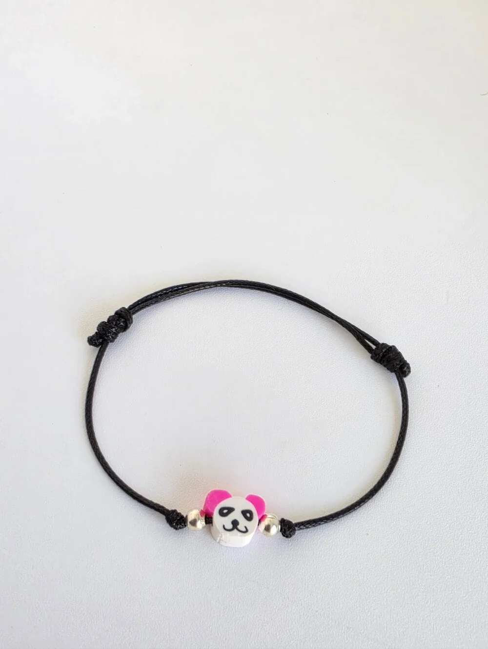 Set of 3 Handmade Adjustable Kawaii Cord Bracelets Panda Rainbow Cupcake